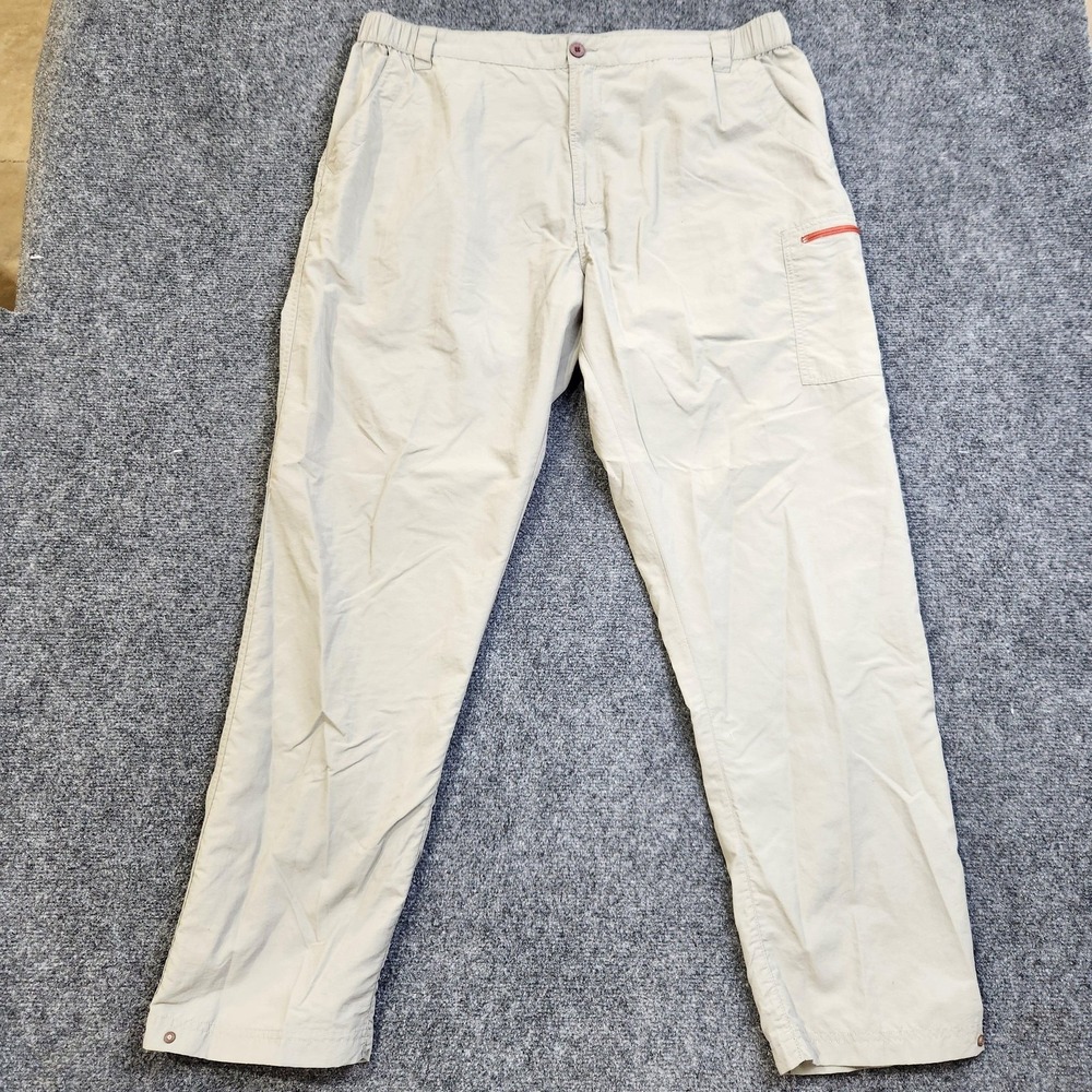 Simms Pants Mens XL Beige Nylon Cargo 3XDRY Fishing Quick Dry Travel Hiking